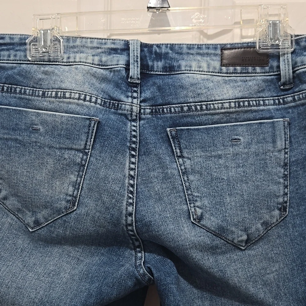 Kenneth Cole Reaction ankle cropped skinny blue jeans size 8